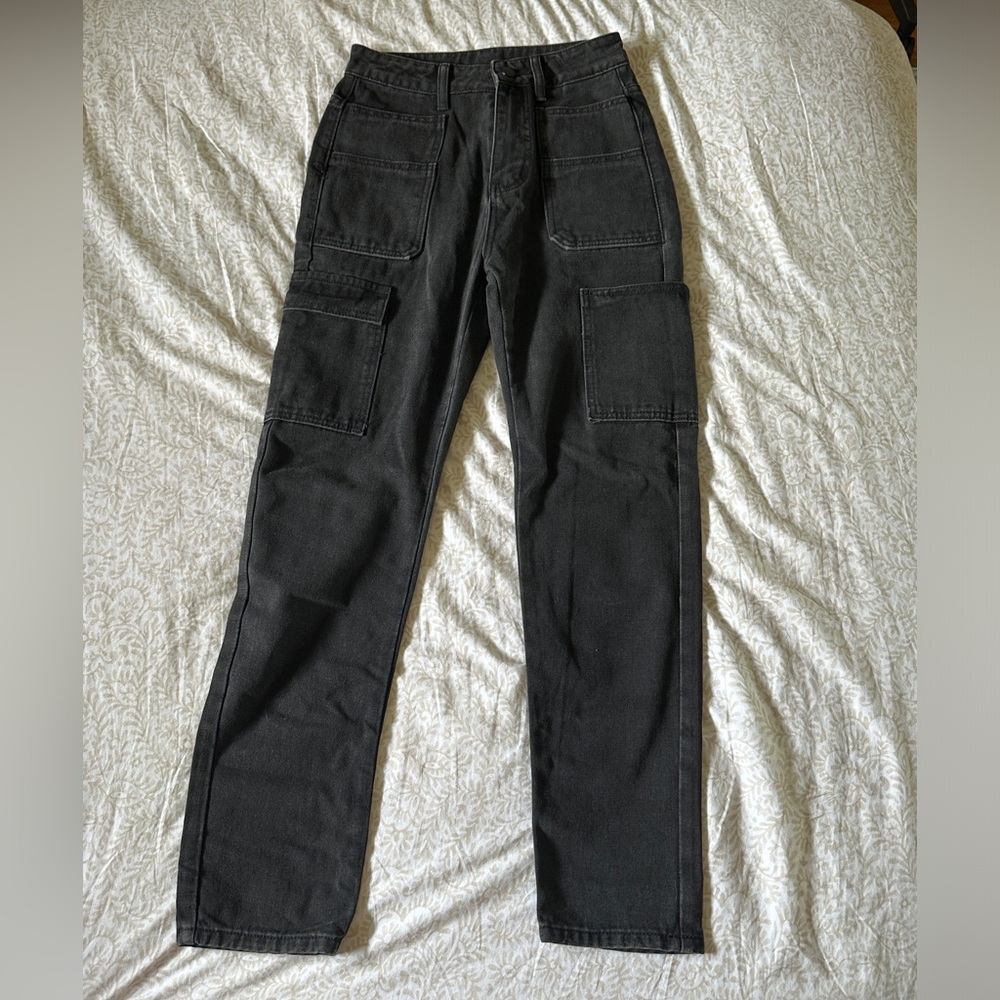 LAST CHANCE❗️Black Cargo High Waisted Jeans